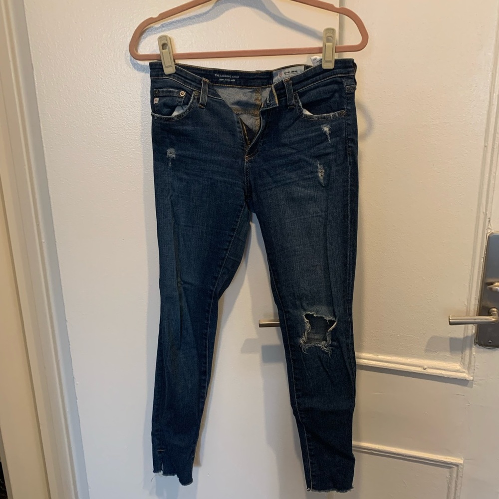 Gently worn AG ripped jeans